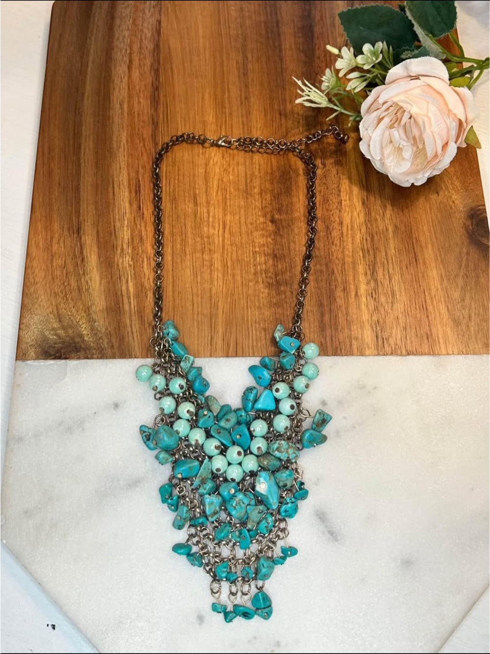 Free People Turquoise Bead Statement Necklace - Women's Fashion Jewelry